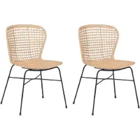 Beliani Lot de 2 chaises de salle à manger en rotin naturel Elfros