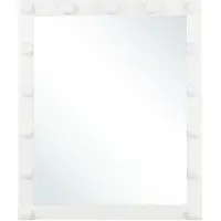 Beliani Miroir de salle de bain blanc 50 x 60 cm rectangulaire moderne en fer avec éclairage LED