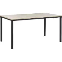 Beliani Table De Salle À Manger Effet Bois Clair / Noir 150 X 90 Cm Hockley