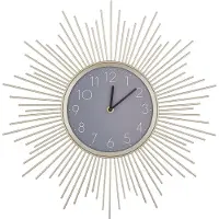Beliani Horloge murale or-gris MDF métal ø 45 cm glamour chiffres arabes pour salon