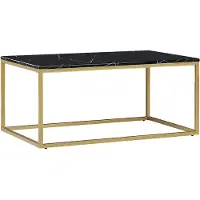 Beliani Table basse Plateau gris avec effet béton, cadre rectangulaire en métal noir 100 x 60 cm pour salon de style industriel