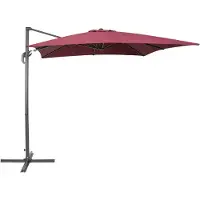 Beliani Parasol De Jardin Carré 250 X 250 Cm Bordeaux Monza