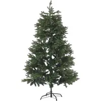 Beliani Arbre de Noël artificiel, PVC vert, socle en métal, 180 cm, style traditionnel