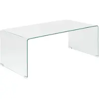 Beliani Table basse transparente 100 x 50 cm rectangulaire minimaliste