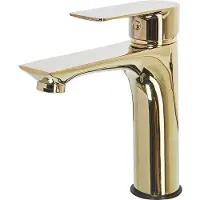 Beliani Mitigeur en laiton doré avec bec plat salle de bain