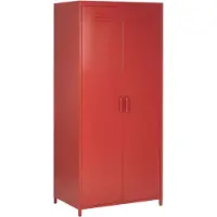 Beliani Armoire En Acier Rouge Varna