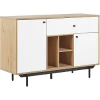 Beliani Commode Effet Bois Clair / Blanc 1 Tiroir Itaca