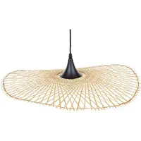 Beliani Lampe pendante en bambou 60 cm Bois clair Floyd