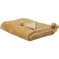 Beliani Couverture Saitler 200 X 220 Cm Moutarde