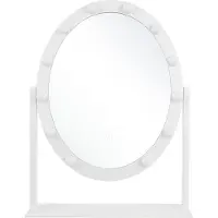 Beliani Miroir de salle de bain métal blanc 50 x 60 cm avec éclairage LED ovale style moderne glamour