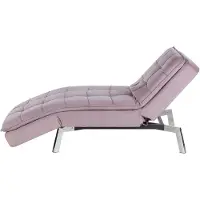 Beliani Chaise Longue Réglable Rose Loiret