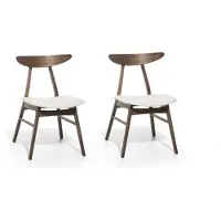 Beliani Lot de 2 chaises de salle à manger en blanc pour un style rustique et rétro