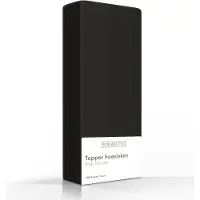 Romanette Drap-housse Surmatelas Romanette Noir (Coton)-160 x 200 cm