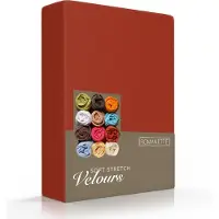 Romanette Drap-housse Romanette Rouge Terre (Velours)-Lits Simples (80/90 x 200/210/220 cm)