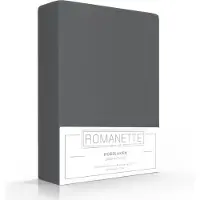 Romanette Drap-housse Romanette Anthracite (Coton)-160 x 200 cm