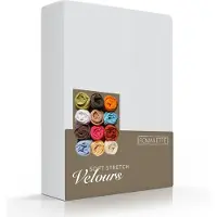 Romanette Drap-housse Romanette Gris Clair (Velours)-Lits-Jumeaux (160/180 x 200/210/220 cm)