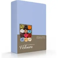 Romanette Drap-Housse Romanette Bleu (Velours)-Lits-Jumeaux (160/180 x 200/210/220 cm)