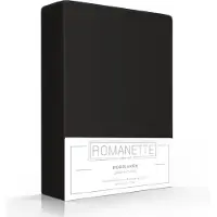 Romanette Drap-housse Romanette Noir (Coton)-160 x 220 cm