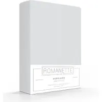 Romanette Drap-housse Romanette Gris Clair (Coton)-90 x 200 cm