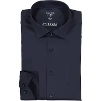 Olymp Level Five 24/Seven Body Fit Chemise en jersey marine, Unicolore