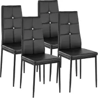 TecTake Lot de chaises avec strass - noir, Lot de 4