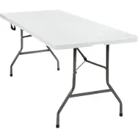 TecTake - Table de camping - Table pliante - Plastique - dim. 183 x 76 x 74cm - blanc