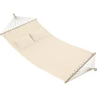 TecTake 2 personnes hamac Eden poteaux en bois de bouleau Beige