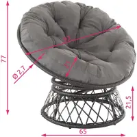 TecTake - Fauteuil papasan en osier Gargano noir - 403552 - poly-rattan