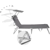 TecTake Lot de 2 transats CHLOE - gris