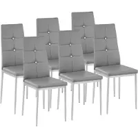 TecTake Lot de chaises avec strass - gris, Lot de 6