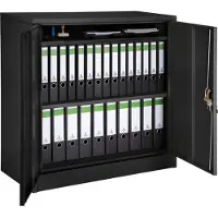 TecTake - Classeur à 3 compartiments noir - 402941