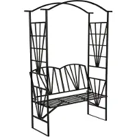 TecTake - Pergola rozenboog rankhulp met zitbank zitje 400769