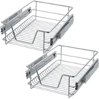 TecTake 2 x Telescopische uitschuifbare lade voor keuken- en slaapkamerkasten 40 cm - 403438