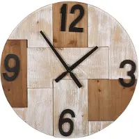 Beliani Horloge murale Ø 60 Cm Bois clair Michapan Lumarko