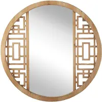 Beliani Miroir 60 cm Bois clair FIRMINY