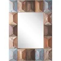 Beliani Miroir 90 cm Bois foncé HIZOTE