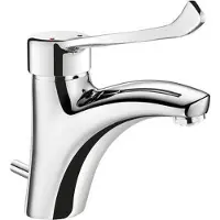 Delabie Robinet à boisseau sphérique EHM, pour robinet à eau froide, hauteur 85 mm, longueur 135 mm, avec câble de levier hygiénique