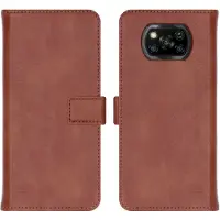 IMoshion Étui de télephone portefeuille de luxe pour Xiaomi Poco X3 (Pro) - Marron