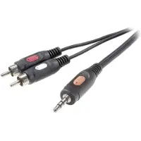 Speaka Professional Câble adaptateur audio Speaka prise jack 3,5 mm vers 2x RCA mâle 10 m (10 m, Câble jack 2,5 mm, Câbles Cinch)