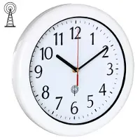 Monzana Horloge radio pilotée murale Ø30 cm blanche silencieuse à quartz trotteuse précise piscine salle de bain