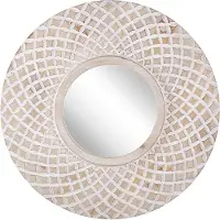Beliani Miroir 60 cm Bois clair POMARO