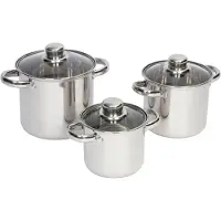Bo Camp - Set de casseroles et poêles - Royal Plus - 3 pièces - acier inoxydable