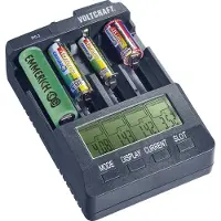 Voltcraft 10440, 14500, 16340, 16650, 17355, 17500, 17670, 18490, 18500, 18650, 22650, 26500, 26650, A, CR-123A, Micro (AAA), Mign (4106c4)