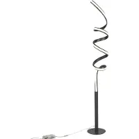 QAZQA Lampadaire design noir avec LED et variateur - Twisted