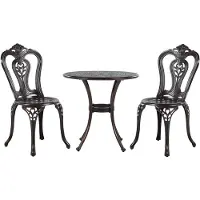 Beliani Ensemble Pour Bistro Métal Marron Foncé Bovino