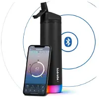 HidrateSpark Led Lighting Straw Smart Water Bottle 620ml Noir