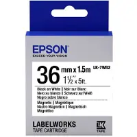 Epson LK-7WB2 ruban d'étiquettes magnétiques 36 mm (d'origine) - noir sur blanc
