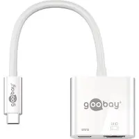 Goobay 62110 Adaptateur USB-C HDMI 4k60Hz, PD, blanc, 0.145 m - étend un appareil USB-C à une prise HDMI