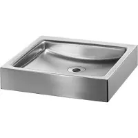 Delabie lavabo à poser UNITO sans trou pour robinetterie ni trop-plein Edst. 1.4301 sat.