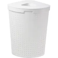 PLAST TEAM Seoul corner laundry basket, Whte (62 l)